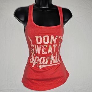 I dont sweat i sparkle funny sporty gym coral racerback tank top